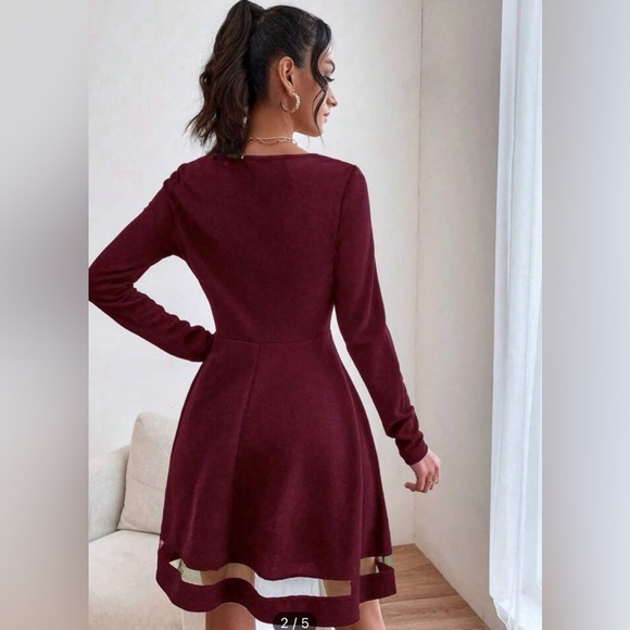($10) Burgundy Dress NWOT - Picture 2 of 3